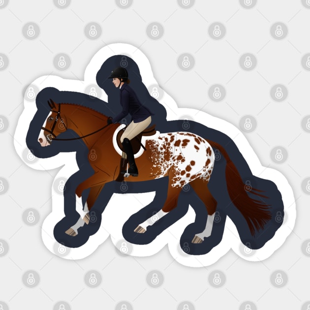 Appaloosa Hunter Horse Canter - Equine Rampaige Sticker by Equine Rampaige